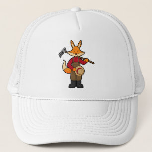 Fox as Farmer with Rake & Hat