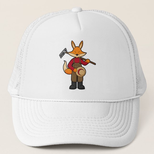 Fox as Farmer with Rake & Hat (Front)