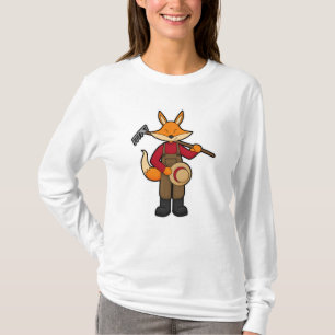 Fox as Farmer with Rake & Hat T-Shirt