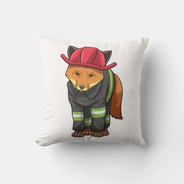 Fox as Firefighter with Helmet Cushion (Front)