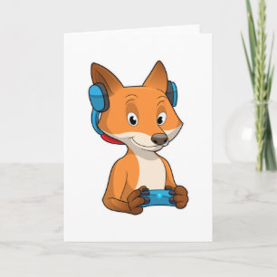 Fox as Gamer with Joystick Card