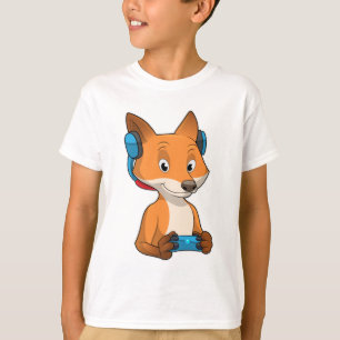 Fox as Gamer with Joystick T-Shirt