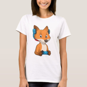 Fox as Gamer with Joystick T-Shirt