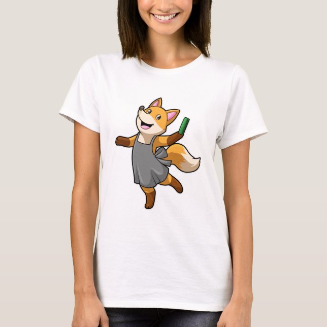 Fox as Hairdresser with Scissors T-Shirt (Front)