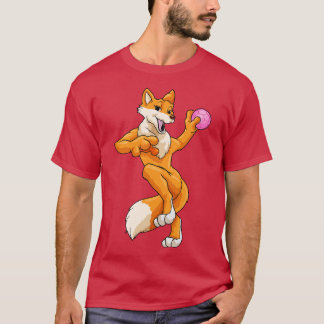 Fox as handball player with handball T-Shirt