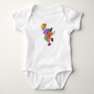 Fox as Inline Skater with Inline Skates Baby Bodysuit