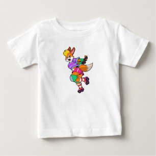 Fox as Inline Skater with Inline Skates Baby T-Shirt