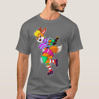 Fox as Inline Skater with Inline Skates T-Shirt