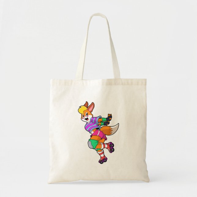 Fox as Inline Skater with Inline Skates Tote Bag (Front)