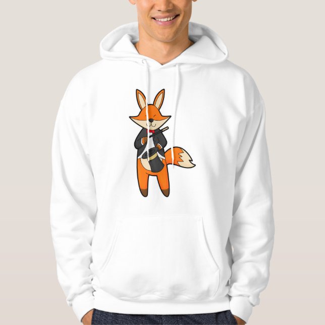 Fox as Magician with Magic wand & Hat Hoodie (Front)
