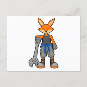 Fox as Mechanic with Spanner Postcard