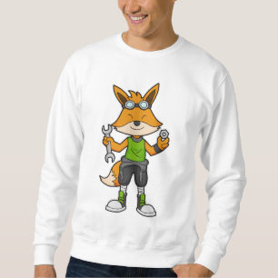 Fox as Mechanic with Wrench & Nut Sweatshirt