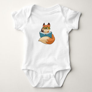 Fox as Nerd with Book & Glasses Baby Bodysuit