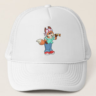 Fox as Painter with Brush & Colour Trucker Hat