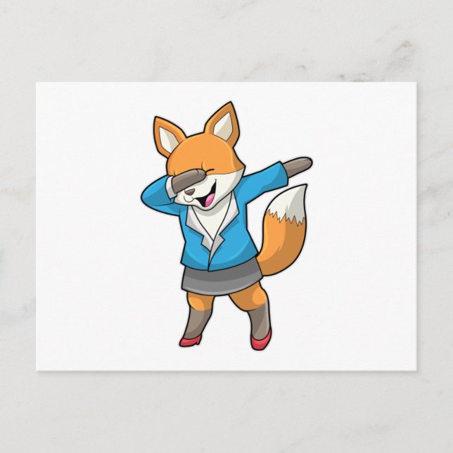 Fox as Secretary at Hip Hop Dance Postcard (Front)