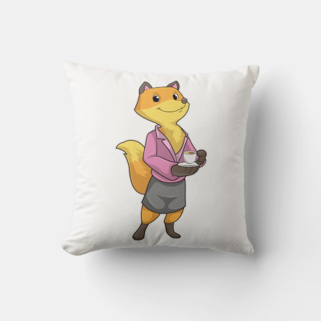 Fox as Secretary with Coffee Cup Cushion (Front)