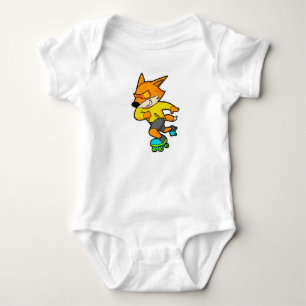 Fox as Skater with Roller skates Baby Bodysuit