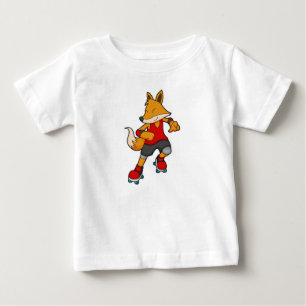 Fox as Skater with Roller skates Baby T-Shirt