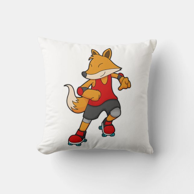 Fox as Skater with Roller skates Cushion (Front)