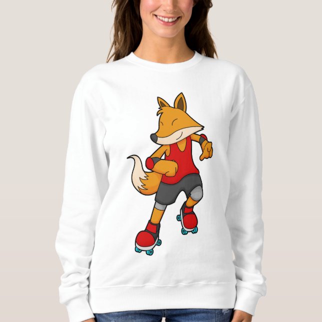 Fox as Skater with Roller skates Sweatshirt (Front)