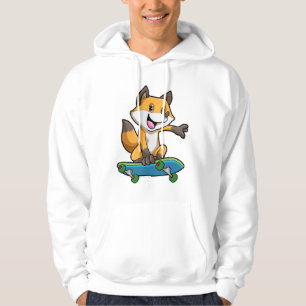 Fox as Skater with Skateboard Hoodie