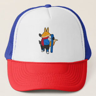 Fox as Skier with Ski Trucker Hat