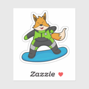 Fox as Snowboarder with Snowboard
