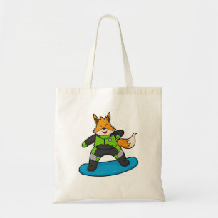 Fox as Snowboarder with Snowboard Tote Bag