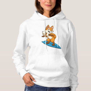 Fox as Surfer with Surfboard Hoodie