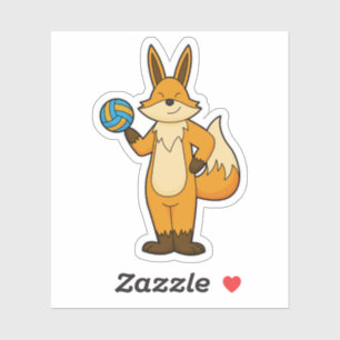 Fox as Volleyball player with Volleyball