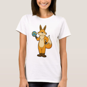 Fox as Volleyball player with Volleyball T-Shirt
