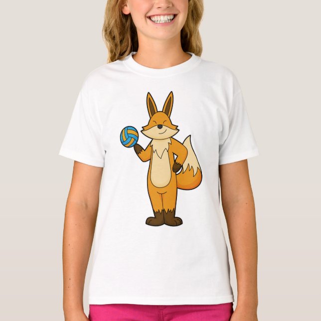 Fox as Volleyball player with Volleyball T-Shirt (Front)