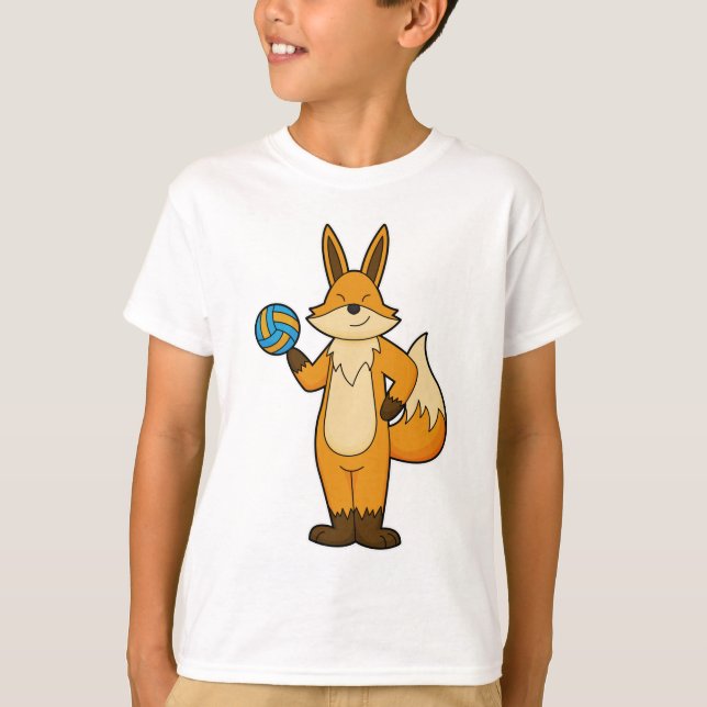 Fox as Volleyball player with Volleyball T-Shirt (Front)
