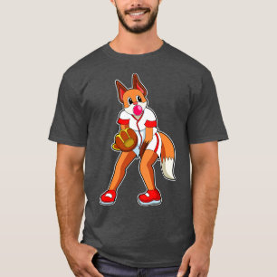 Fox at Baseball with Baseball glove T-Shirt