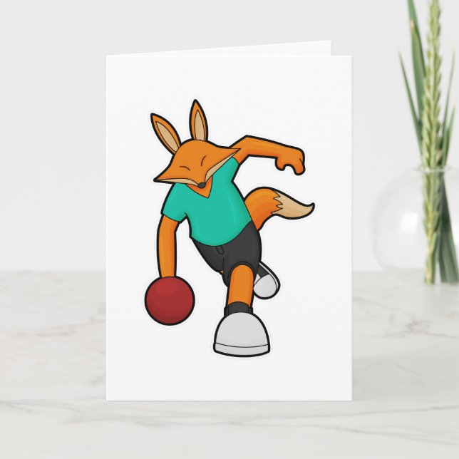 Fox at Bowling with Bowling ball Card (Front)