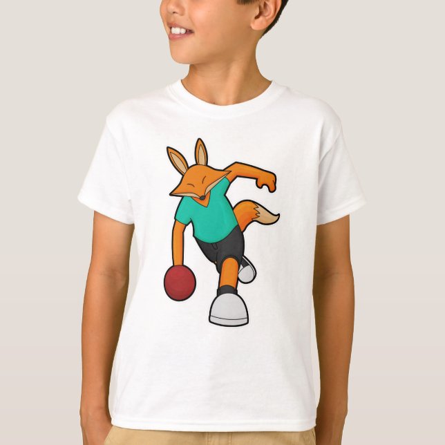 Fox at Bowling with Bowling ball T-Shirt (Front)