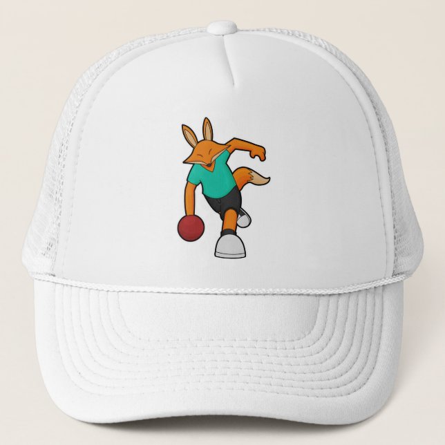 Fox at Bowling with Bowling ball Trucker Hat (Front)
