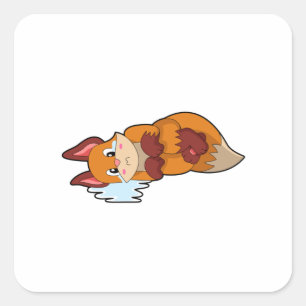 Fox at Crying Square Sticker