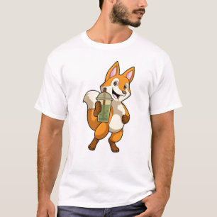 Fox at Drinking with Bubble Tea T-Shirt