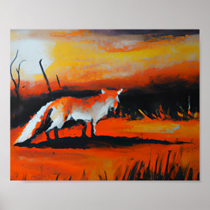 Fox at Dusk Poster