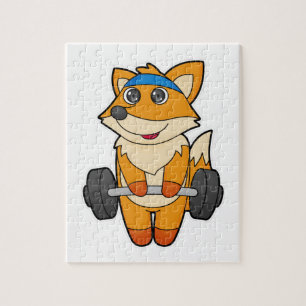 Fox at Fitness with Barbell Jigsaw Puzzle