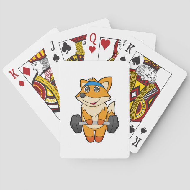 Fox at Fitness with Barbell Playing Cards (Back)