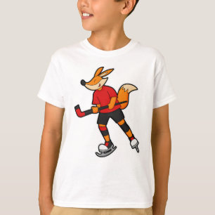 Fox at Ice hockey with Ice hockey stick T-Shirt