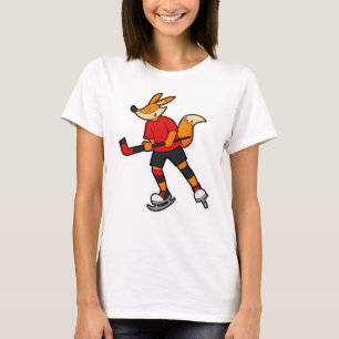 Fox at Ice hockey with Ice hockey stick T-Shirt