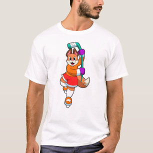 Fox at Ice hockey with Ice hockey stick T-Shirt