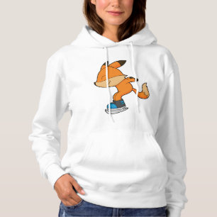 Fox at Ice skating with Ice skates Hoodie