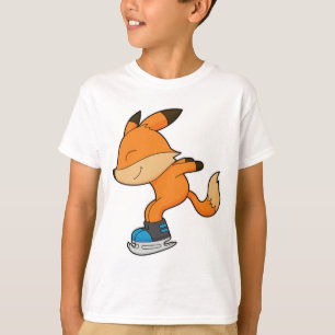 Fox at Ice skating with Ice skates T-Shirt