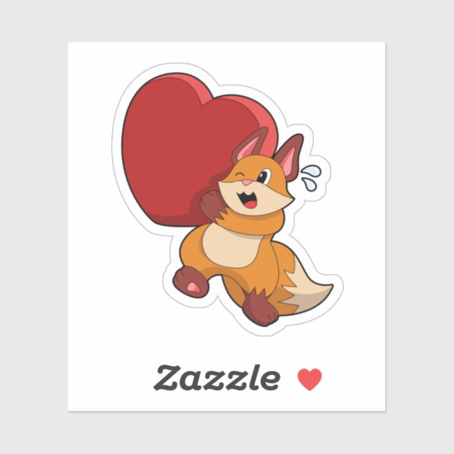 Fox at Love with Heart (Sheet)