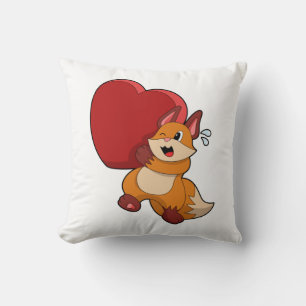 Fox at Love with Heart Cushion