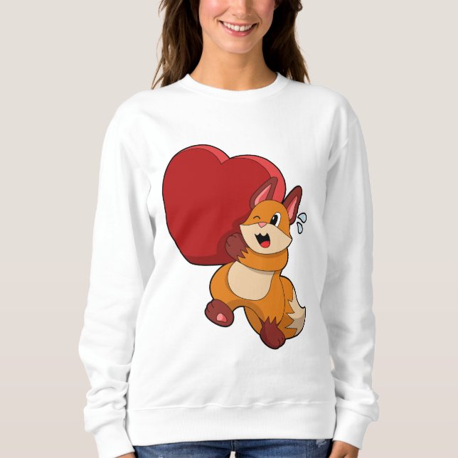 Fox at Love with Heart Sweatshirt (Front)